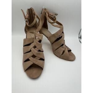 424 Fifth Lord & Taylor Gema Camel Beige Suede Pumps High Heels Shoes Size 10M
